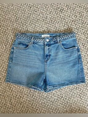 LOFT Women's Braided High Rise Denim Shorts